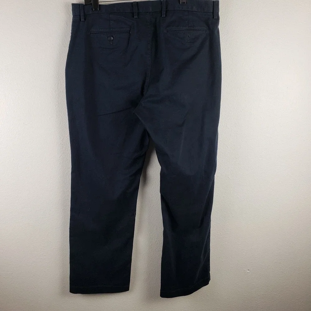 Banana Republic Men's 35x30 Vintage Straight Chino Pants Dark Blue Cotton Office